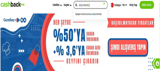 Cashback Ariş Arama