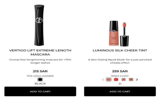 Cashback Armani Beauty Offers