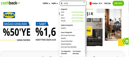 Cashback AVVA Arama 