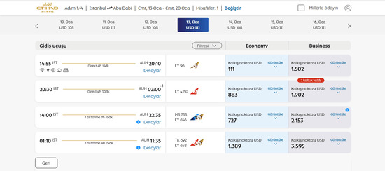 Etihad Airways Promosyon Kodu Uygula