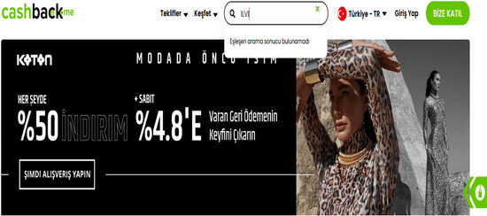 Cashback İLVİ Arama