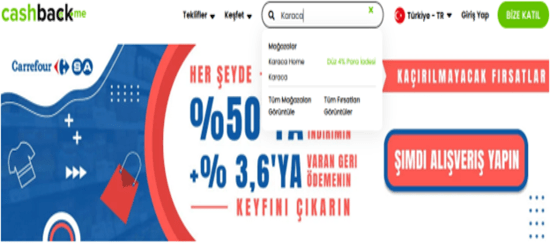 Cashback Karaca Arama