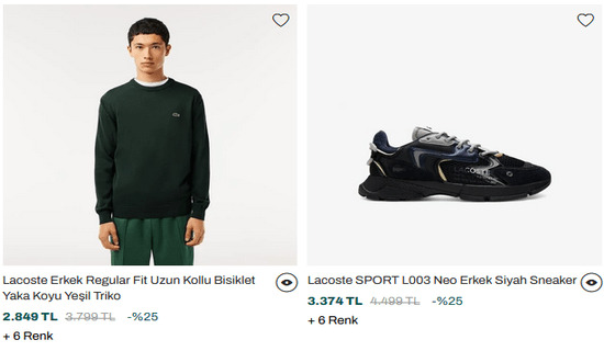 Cashback Lacoste Erkek