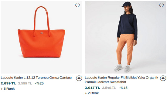 Cashback Lacoste Kadın