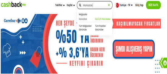 Cashback Markastok Arama