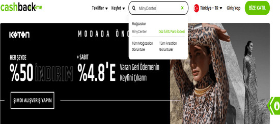 Cashback Minycenter Arama