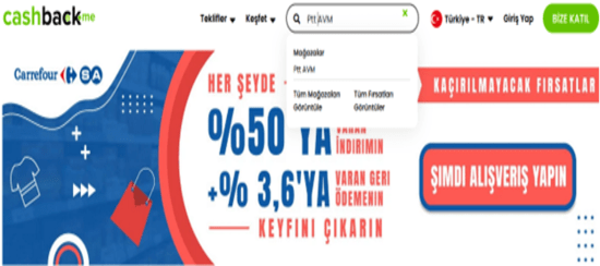 Cashback PttAVM Arama